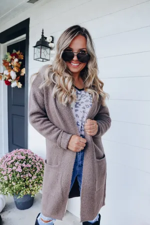 Autumn's Favorite Longline Cardigan - Brownish/Grey