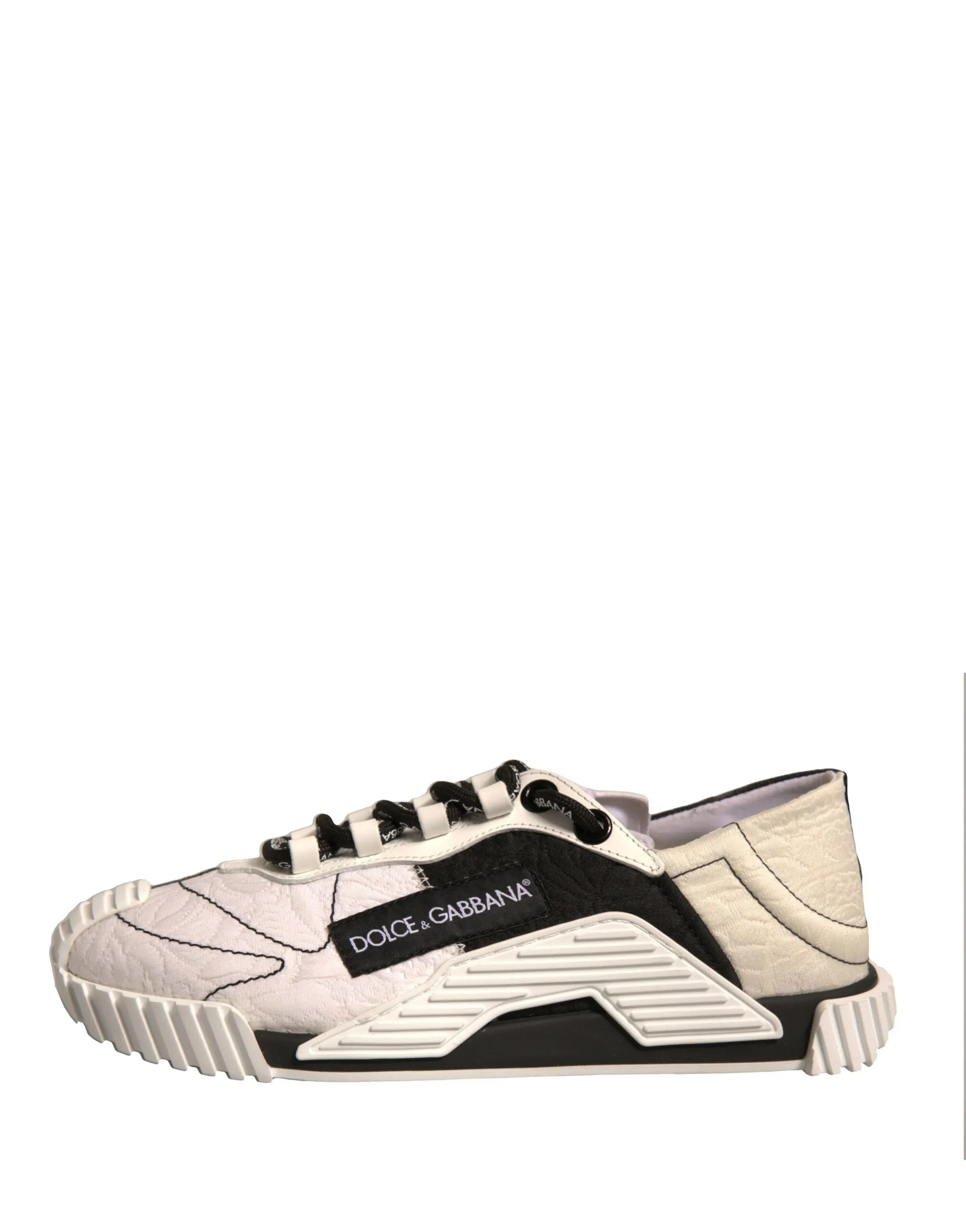 Dolce&Gabbana NS1 Women White Black Sneakers Leather Flat Trainer Shoes EUR 37.5