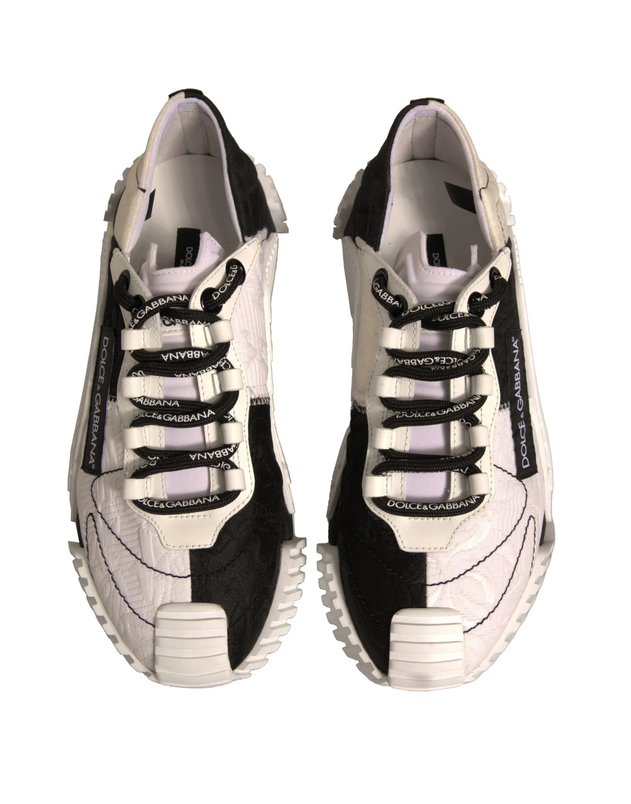 Dolce&Gabbana NS1 Women White Black Sneakers Leather Flat Trainer Shoes EUR 37.5