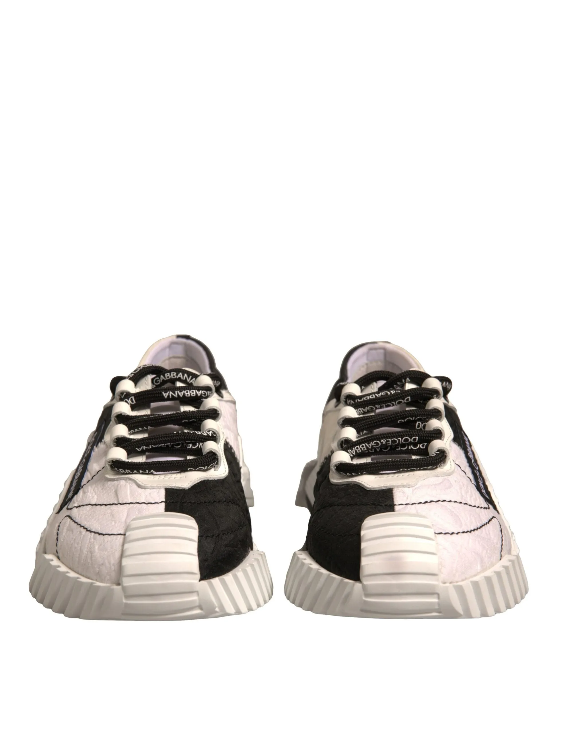 Dolce&Gabbana NS1 Women White Black Sneakers Leather Flat Trainer Shoes EUR 37.5