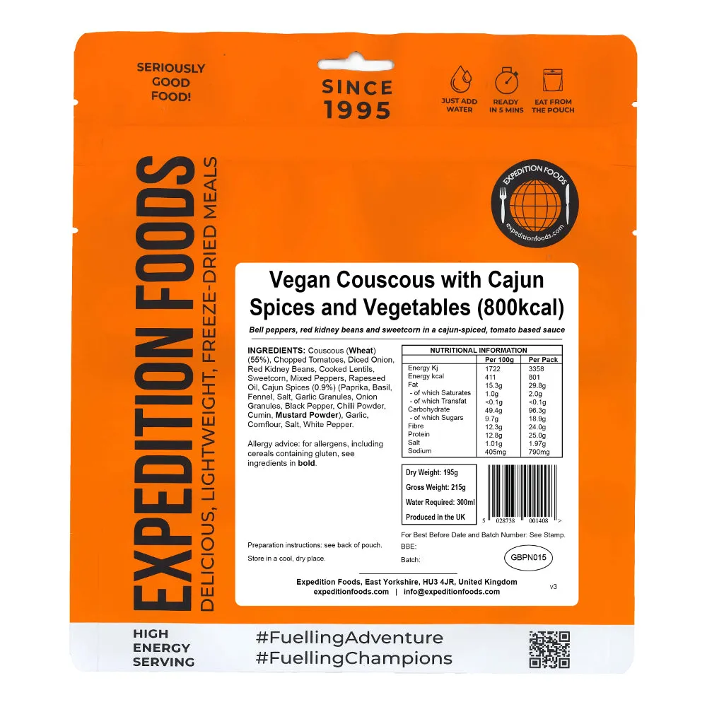 Expedition Foods Couscous with Cajun Spices and Vegetables (800kcal)