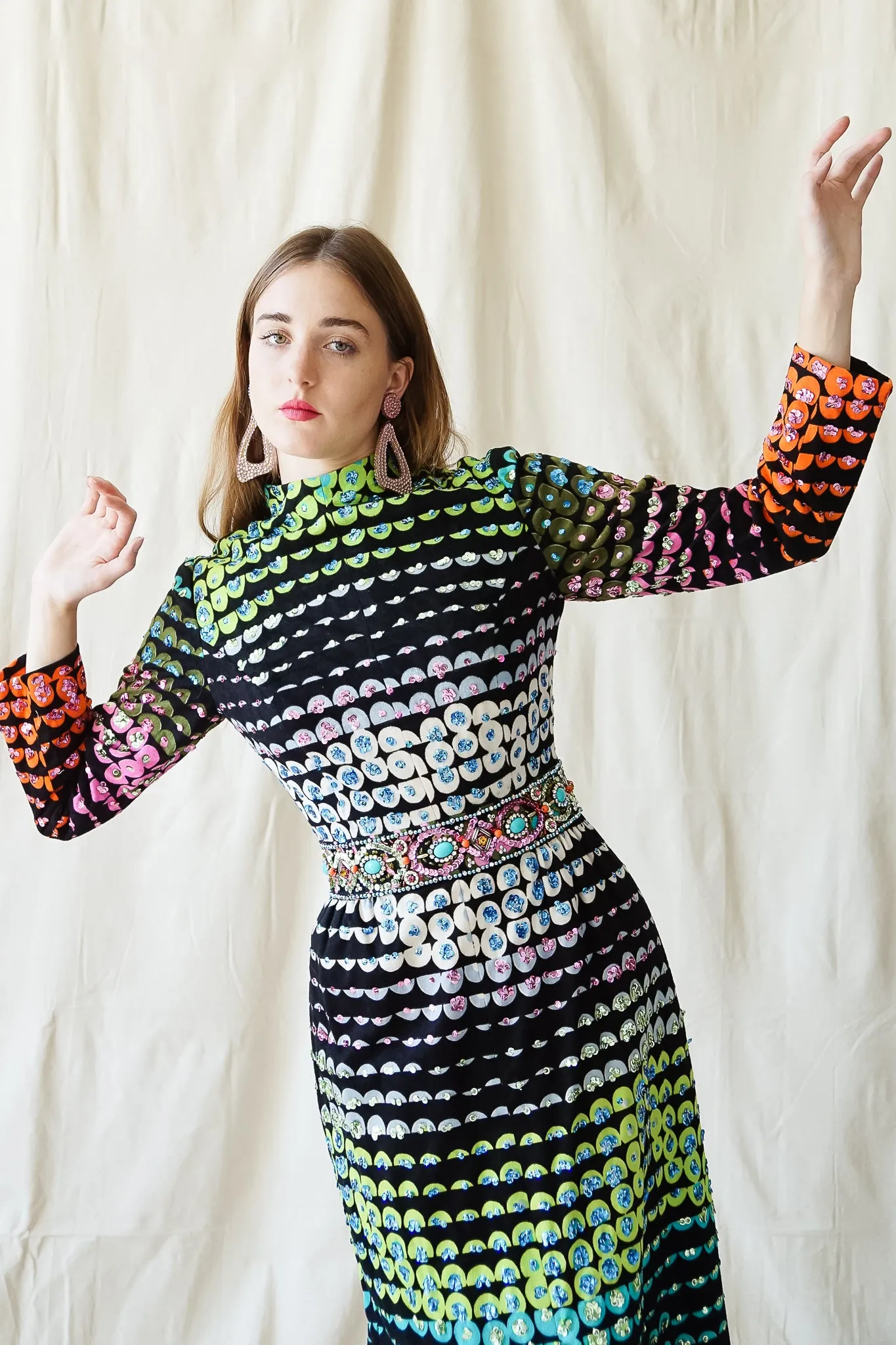 Graphic Rainbow Sequin Dress II