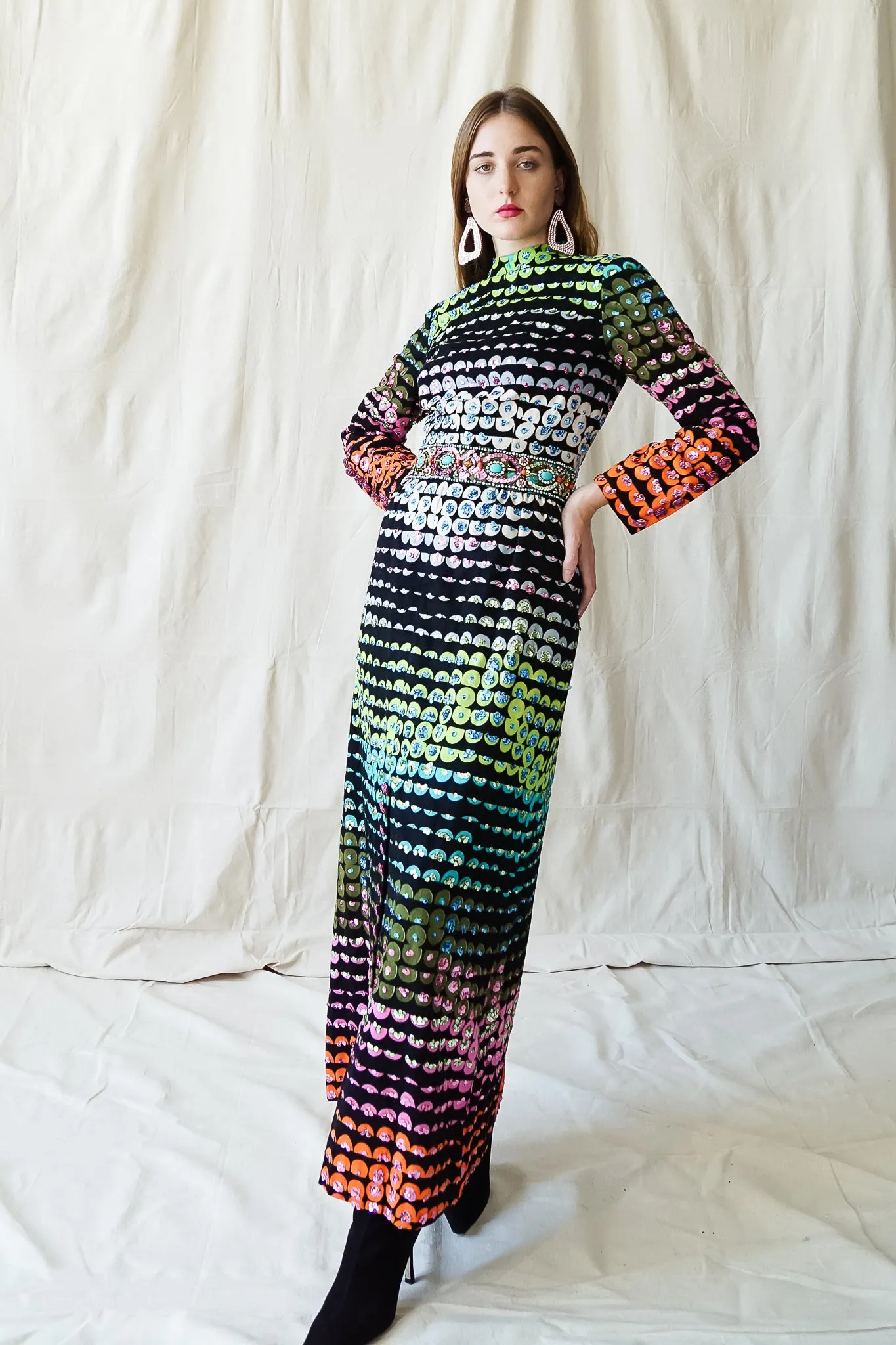Graphic Rainbow Sequin Dress II