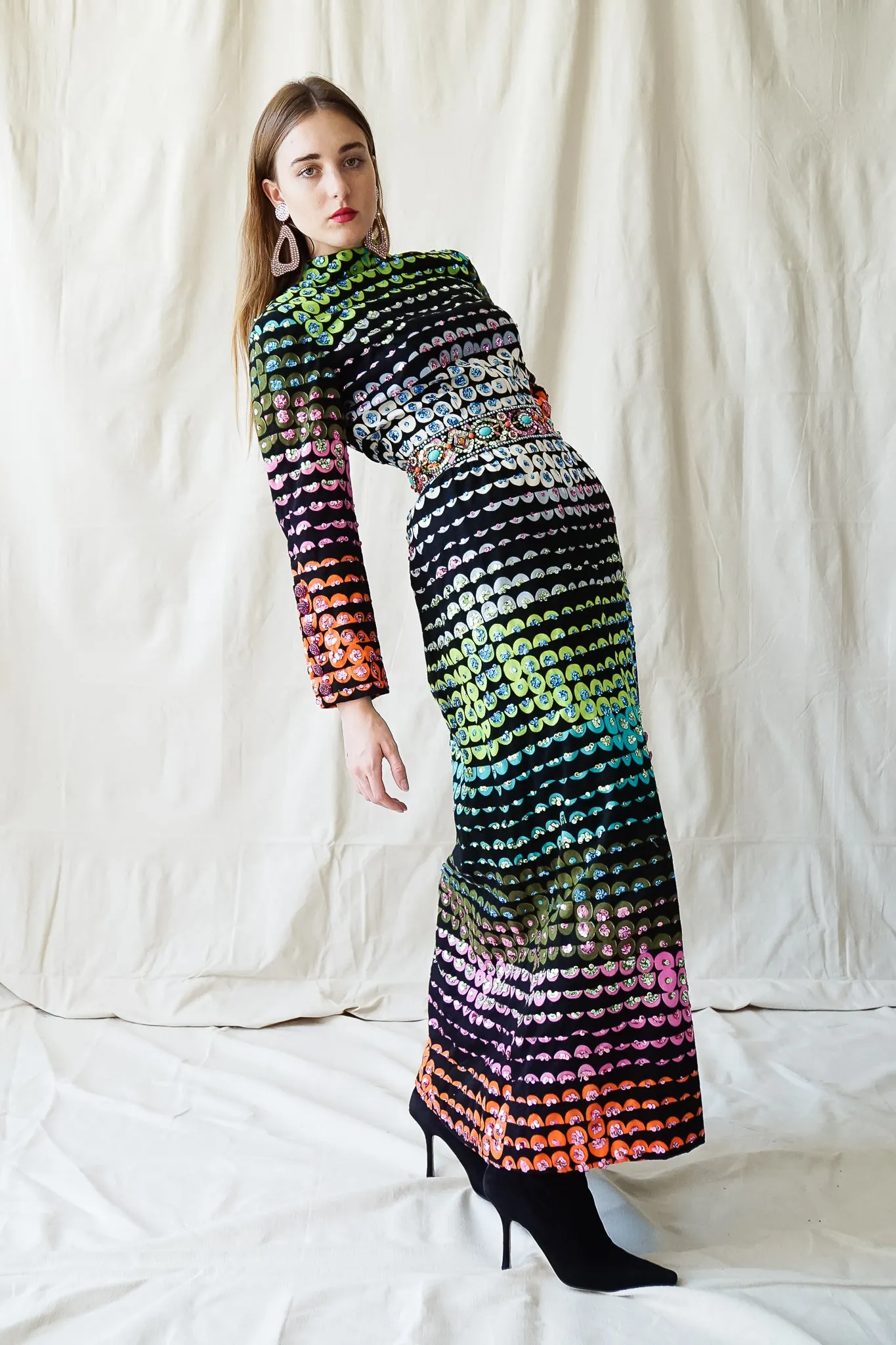 Graphic Rainbow Sequin Dress II