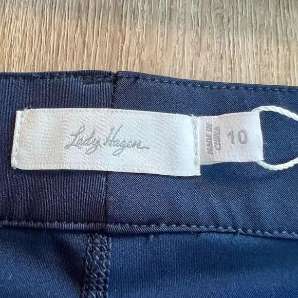 Lady Hagan Women's Dark Navy Retro Leaf Desert Gateway 17&quot; Skort Size 10 NWT