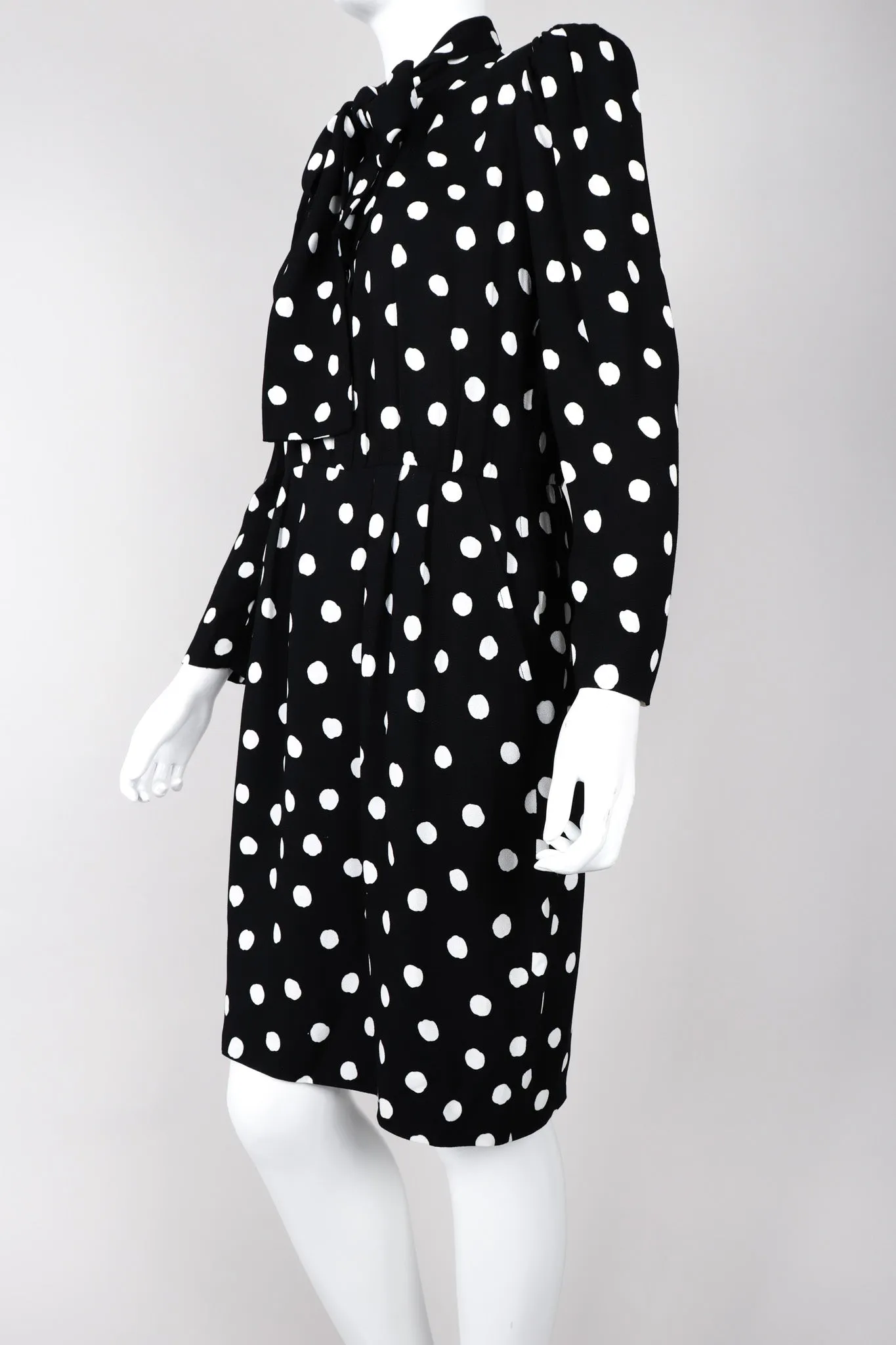 Long Sleeve Polka Dotted Dress
