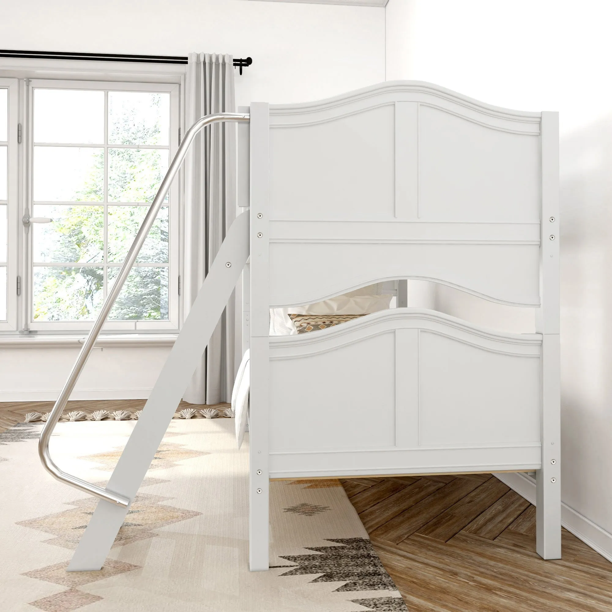 Maxtrix Twin Low Bunk Bed with Ladder