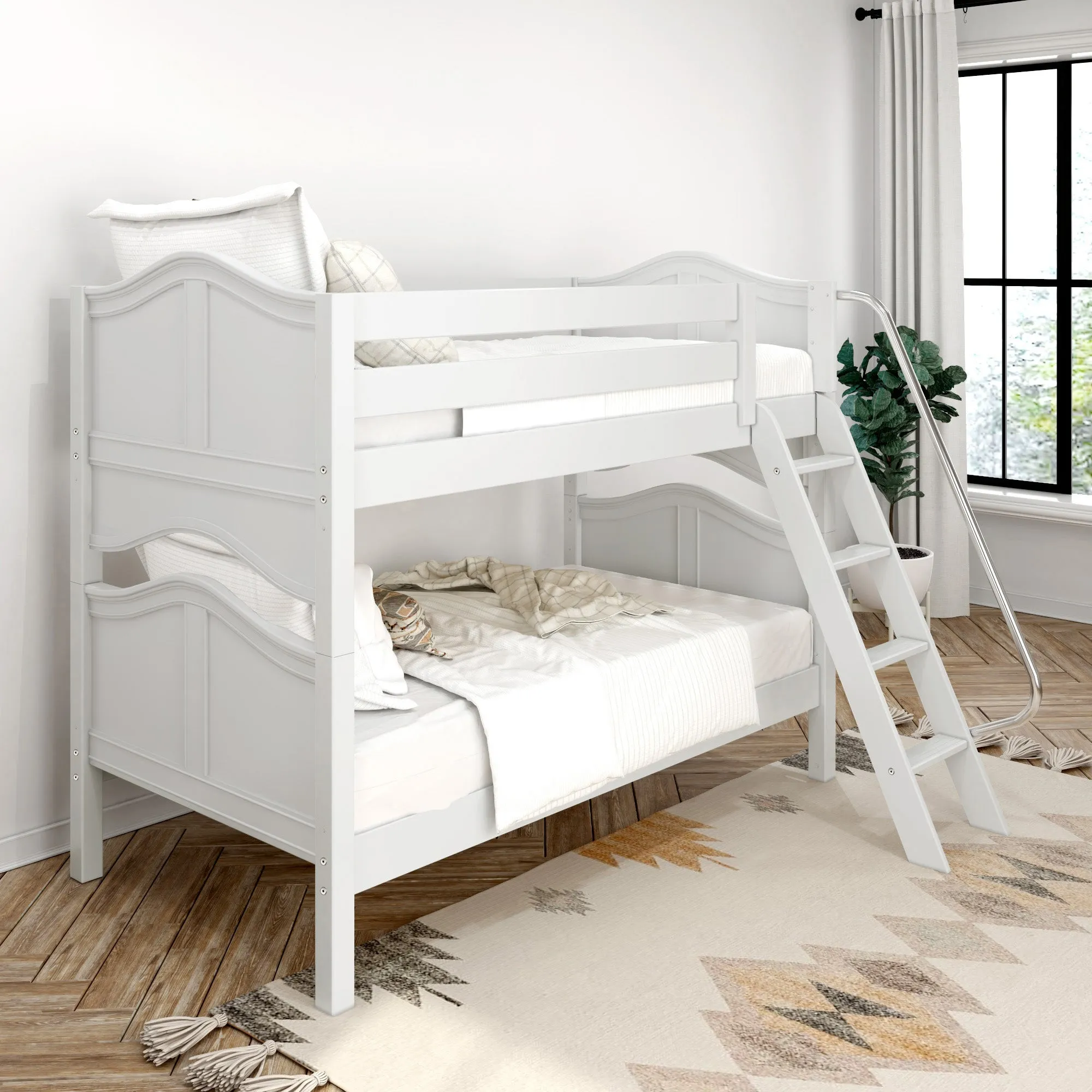 Maxtrix Twin Low Bunk Bed with Ladder