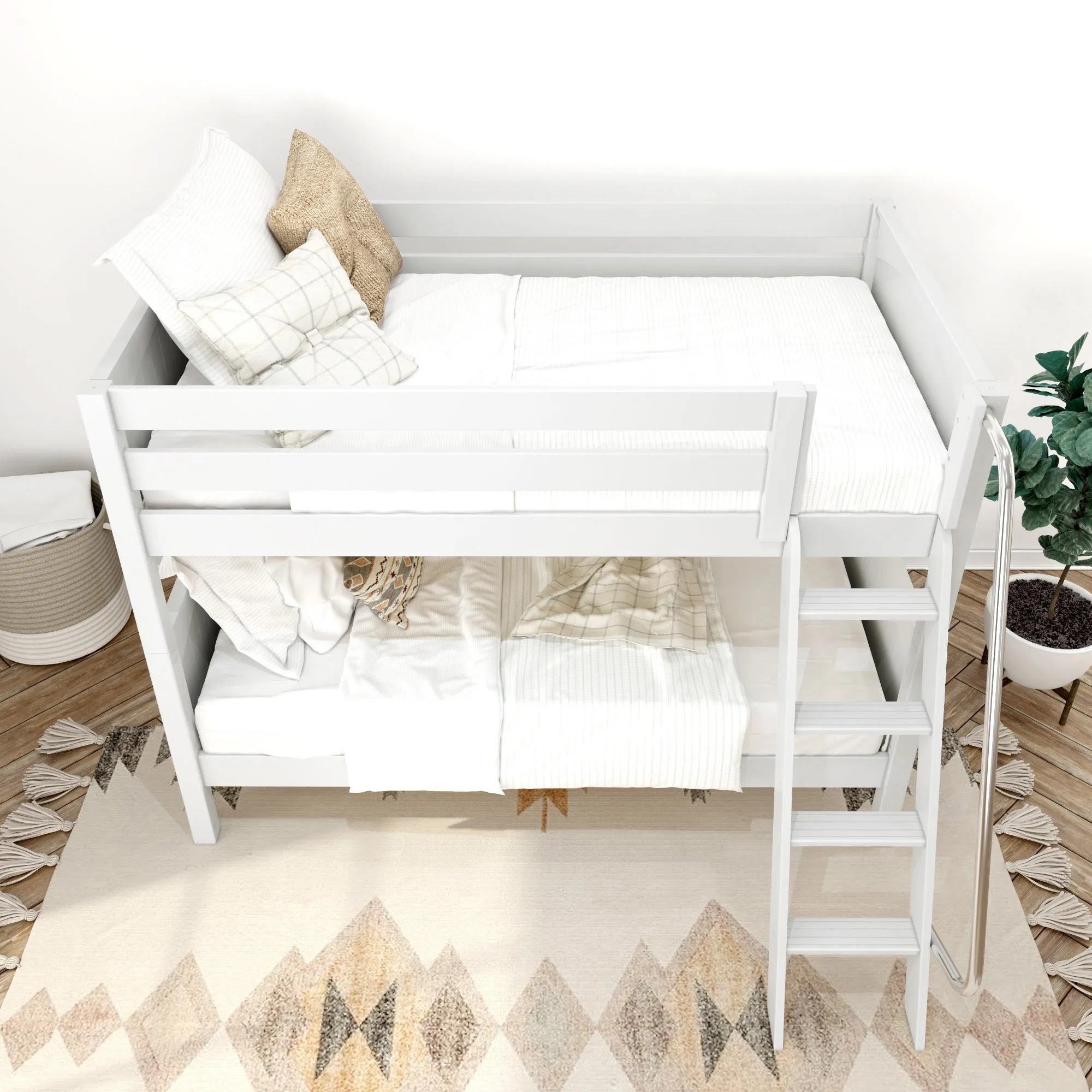Maxtrix Twin Low Bunk Bed with Ladder