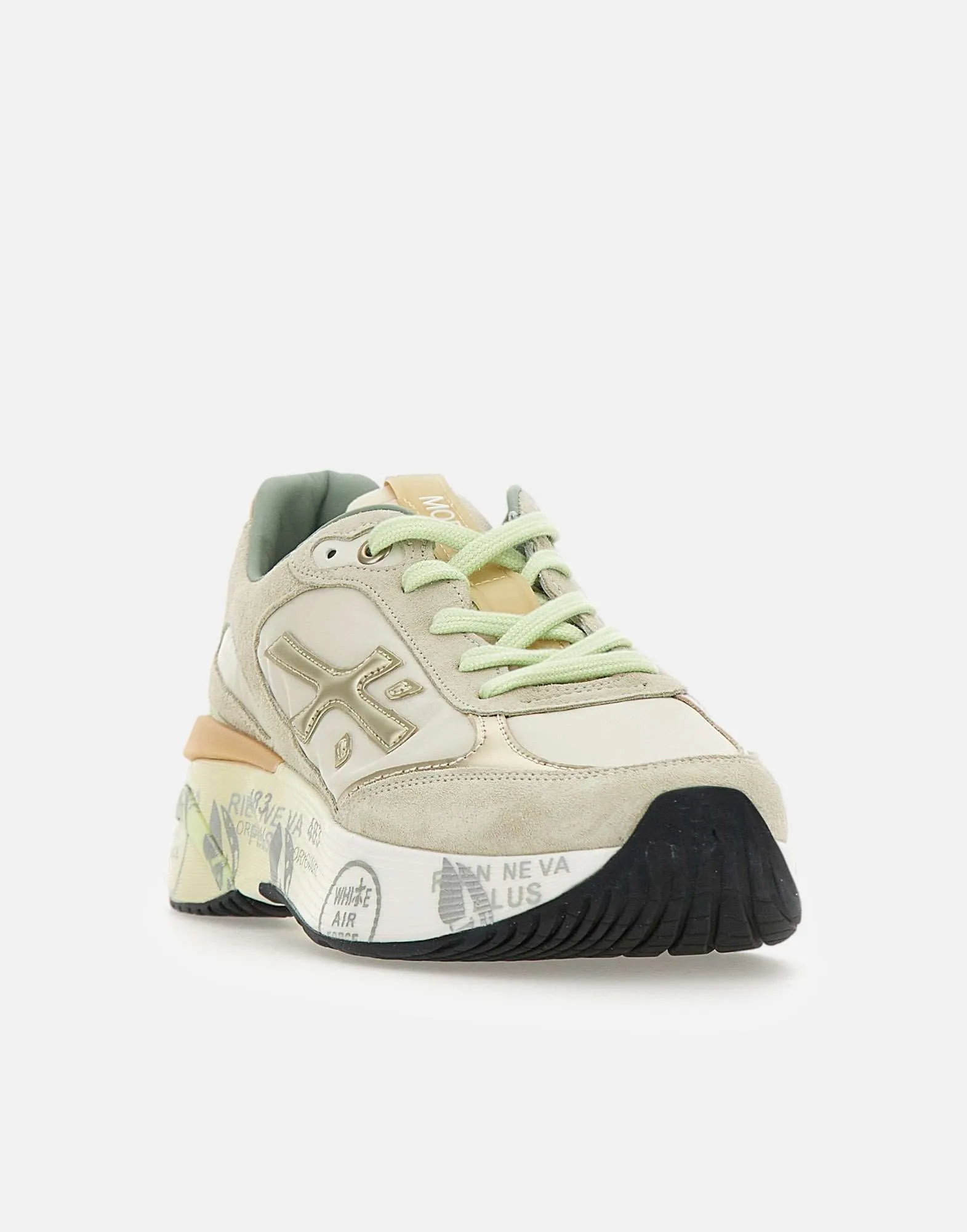 Premiata Moerund7466 Gold Green Sneakers