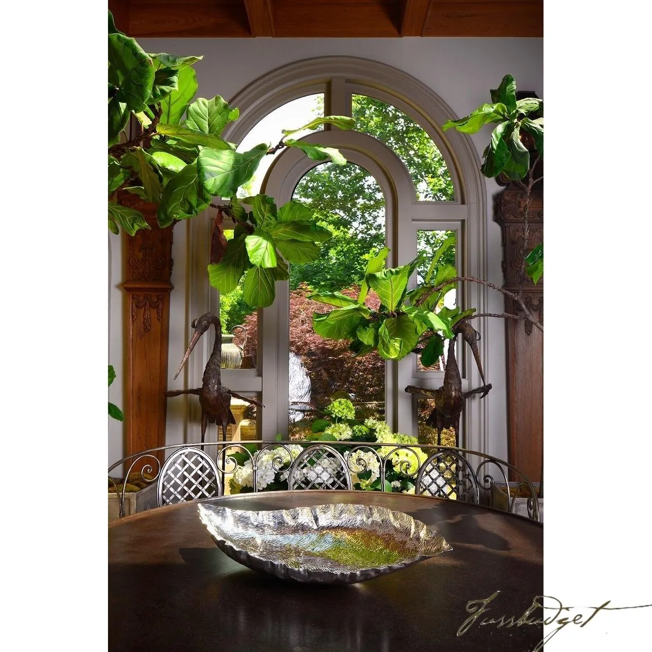 Silver Banana Leaf Bowl