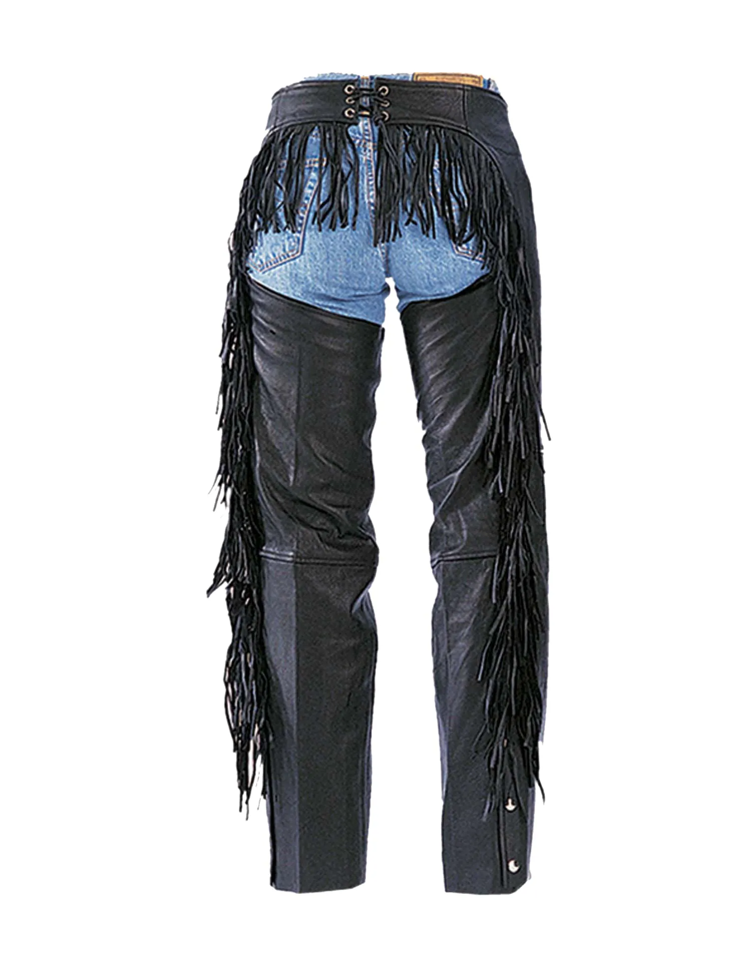 Unisex Premium Leather Coin Pocket Motorcycle Chaps with Finges